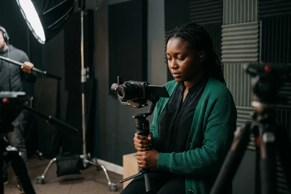 Behind the scenes of a short-form video shoot for a Kumasi business