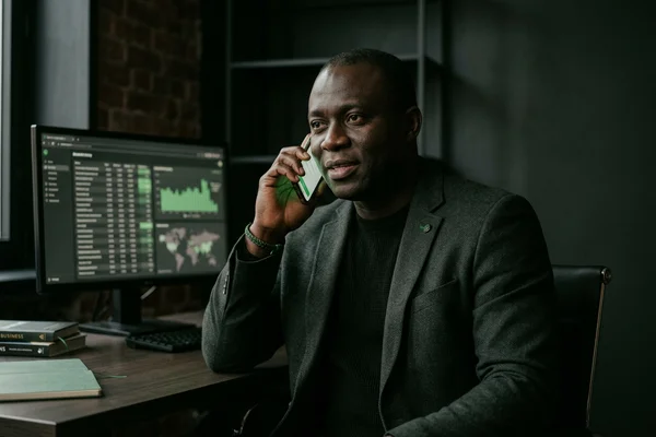 Business owner answering a call generated by a search campaign