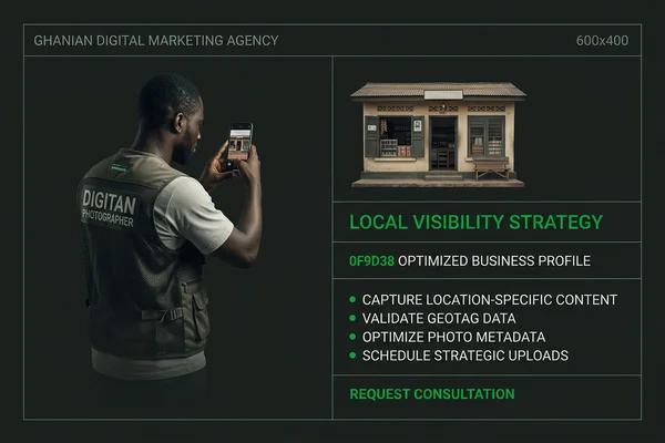 Capturing geo-tagged shopfront images for monthly profile uploads