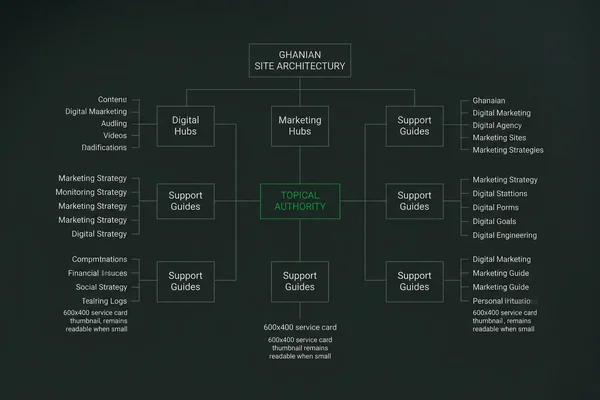 Topical authority site architecture mapping hubs and support guides