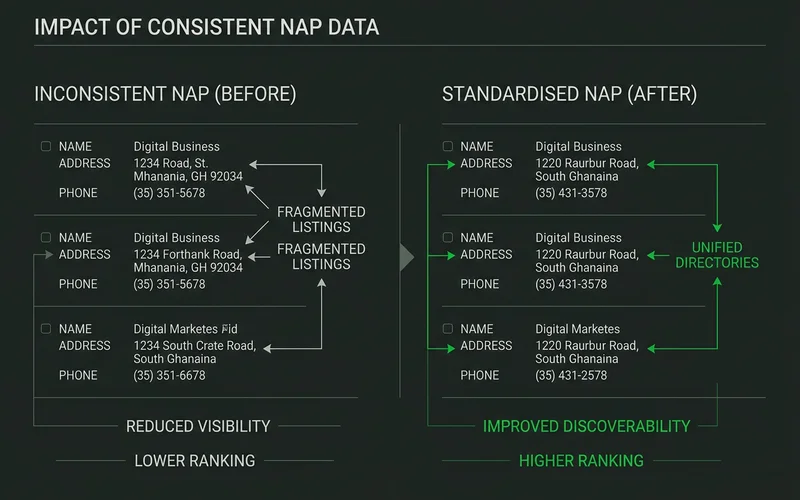 Before and after comparison of inconsistent versus standardised NAP data