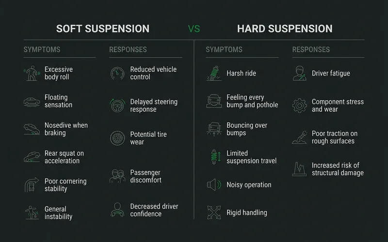 Soft suspension compared with hard suspension
