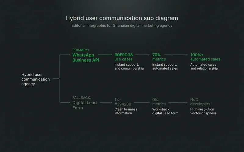 Hybrid setup with WhatsApp as primary path and a form as fallback