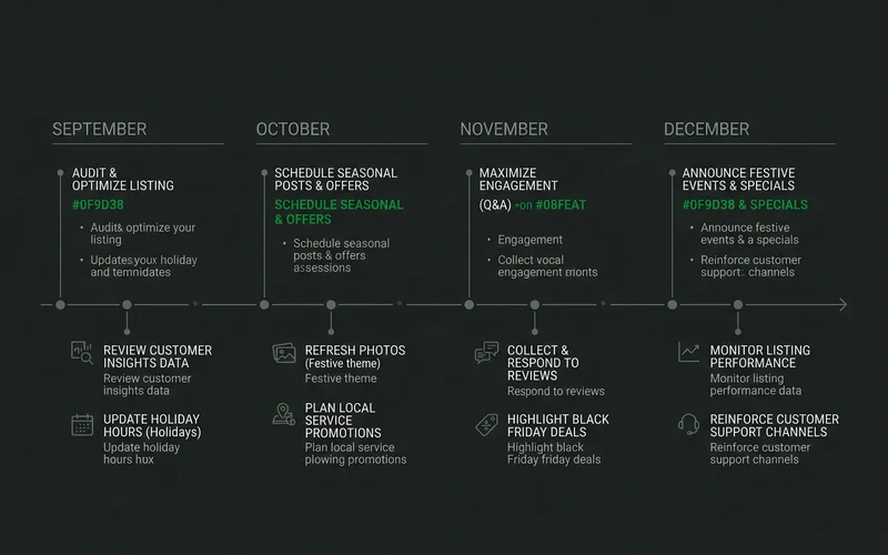 Seasonal preparation timeline from September through December